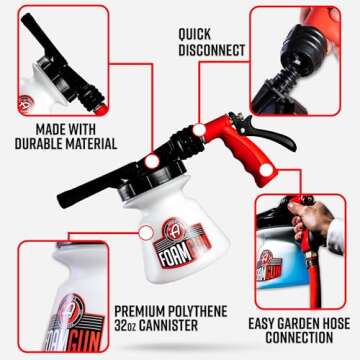 Adam's Foam Gun Car Wash Foam Sprayer - Connects to Garden Hose for Easy Use