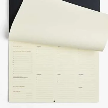 Intelligent Change - Weekly Desk Pad, 1-Year Productivity Planner, Tear-Out Deskpad for to-Do List, Productivity Tools for Time Management and Mindfulness, A4 Size, Black