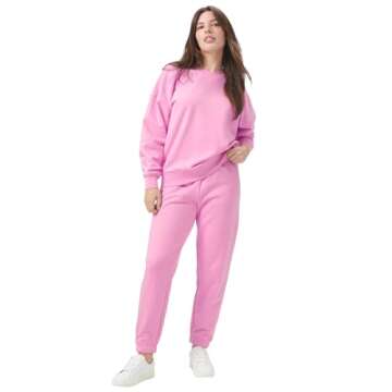 florence by millsWomensCozy Crush Oversized Pullover SweatshirtHot PinkX-Large