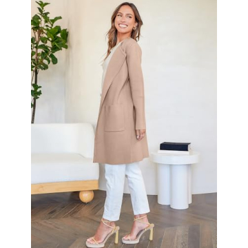 Elegant ANRABESS Women's Open Front Knit Cardigan 2024