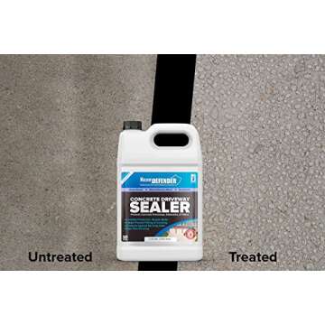 MasonryDefender Concrete Sealer for Driveways, Patios, & Sidewalks - Deep Penetrating Water Repellent Protection - Silane Siloxane Sealer - 1 Gallon