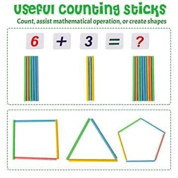 WOODMAM Wooden Abacus for Kids Math, Educational Counting Toy with Counting Sticks and Number Alphabet Cards, Preschool Learning Toys Gift for Boys Girls Age 3+ Years Old