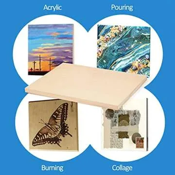 Unfinished Birch Wood Canvas Panels Kit, Falling in Art 2 Pack of 12x16’’ Studio 3/4’’ Deep Cradle Boards for Pouring Art, Crafts, Painting, and More