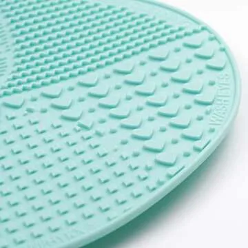Makeup Brush Cleaner Mat Silicone Brush Cleaning Mat Big Size Make Up Brush Clean Pad with Suction Cup for Makeup Brush Cleaning (Green)