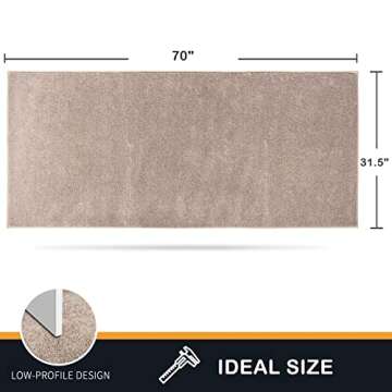 PURRUGS Dirt Trapper Door Mat 31.5" x 70", Non-Slip Machine Washable Entry Rug, Shoe Scraper, Dog Do...