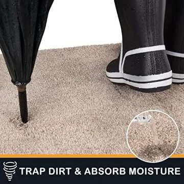 PURRUGS Dirt Trapper Door Mat 31.5" x 70", Non-Slip Machine Washable Entry Rug, Shoe Scraper, Dog Doormat, Super Absorbent Welcome Mat for Front & Back Door, Muddy Shoes & Paws, Taupe