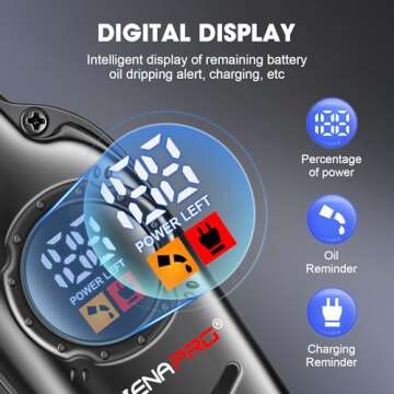 HIENA PRO Professional Hair Beard Trimmer for Men Hair Clippers for Barber with T Blade, Cordless Clippers for Hair Cutting Rechargeable Barber Clippers