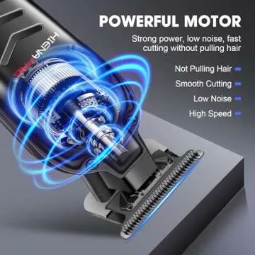 HIENA PRO Professional Hair Beard Trimmer for Men Hair Clippers for Barber with T Blade, Cordless Clippers for Hair Cutting Rechargeable Barber Clippers