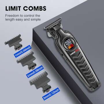 HIENA PRO Professional Hair Beard Trimmer for Men Hair Clippers for Barber with T Blade, Cordless Clippers for Hair Cutting Rechargeable Barber Clippers