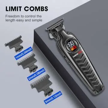 HIENA PRO Professional Hair Beard Trimmer for Men Hair Clippers for Barber with T Blade, Cordless Clippers for Hair Cutting Rechargeable Barber Clippers