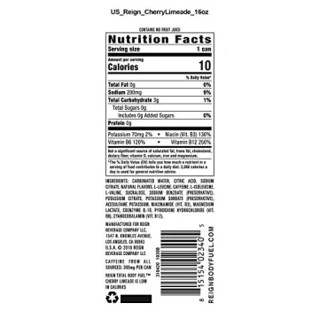 Reign Fitness Drink Cherry Limeade 12-Pack