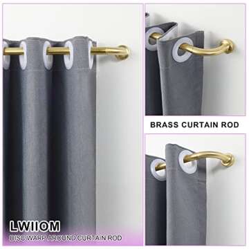 Brass Disc Curtain Rods, 48-84 Inches Window Curtain Rod,Adjustable Room Darkening Curtain Rod with ...