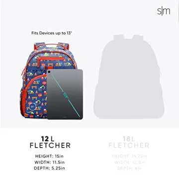 Simple Modern Medium Toddler Backpack for School Girls and Boys | Kindergarten Elementary Kids Backpack | Fletcher Collection | Kids - 15" tall | Fox and the Flower
