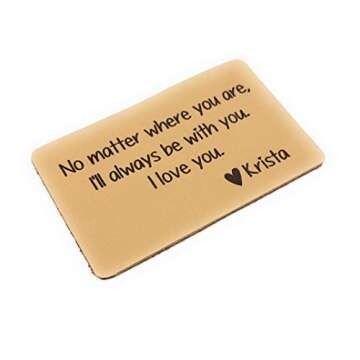 Leather Wallet Insert Card, Custom Wallet Insert Card, Personalized Wallet Card, 3rd Leather Anniversary Gift, Mens Gift