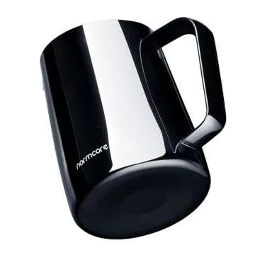 Normcore Steaming Pitcher, 15.2 oz Milk Frother Jug with Round Spout, Premium Barista Tools for Precision Latte Art, Measurement on the Inside, Gun-Metal Black, 450 ml