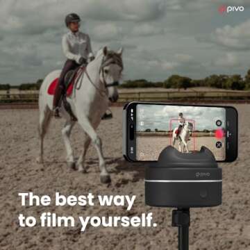 Pivo Equestrian Max AI-Powered 360° Rotation Horse, Face & Body Auto Tracking Smart Phone Holder for Equestrians and Athletes Compatible with Tablet & Smartphone with Remote Control