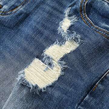 MSSHE Women's Plus Size Destroyed Washed Short Jeans Pants Denim Shorts 22W