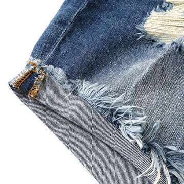 MSSHE Women's Plus Size Destroyed Washed Short Jeans Pants Denim Shorts 22W