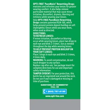 Opti-Free Puremoist Drops for Comfort and Hydration
