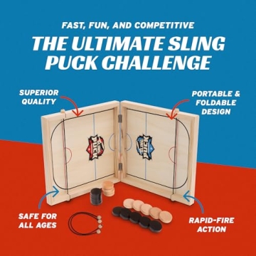 Fast Sling Puck Board Game for Family Fun - XL Edition