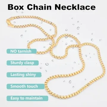 Waitsoul 925 Sterling Silver Gold Chain Necklace Men Women