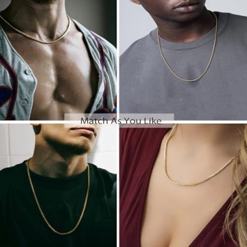 Waitsoul 925 Sterling Silver Gold Chain Necklace Men Women