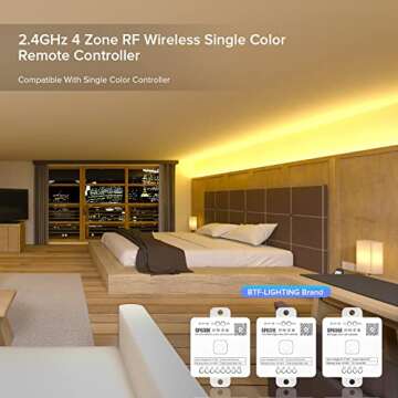 BTF-LIGHTING SPI PWM LED Controller and Wireless 2.4G RF 4 Zone RF Remote Work with SPI PWM LED Strip