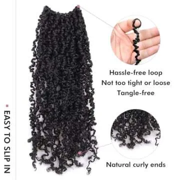 Toyotress Yanky Twist Crochet Hair - 14 Inch 8 Packs (30 Strands/Pcs) Fluffy Spring Mini Twist Short Bob Passion Twist, Natural Black Pre-Looped Crochet Braids Braiding Hair (14 Inch, 1B-8P)