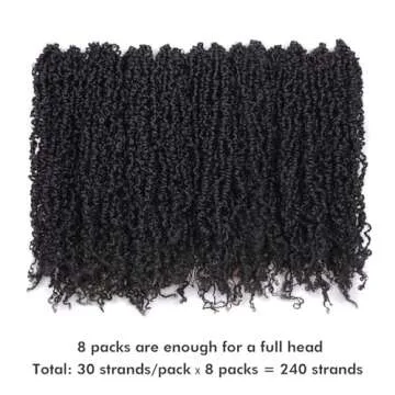 Toyotress Yanky Twist Crochet Hair - 14 Inch 8 Packs (30 Strands/Pcs) Fluffy Spring Mini Twist Short Bob Passion Twist, Natural Black Pre-Looped Crochet Braids Braiding Hair (14 Inch, 1B-8P)