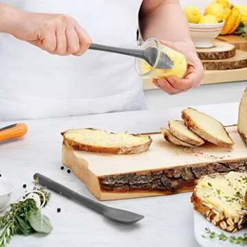 Tovolo Flex-Core Mini Kitchen Utensil Set of 2, Heat-Resistant & BPA-Free Silicone Spatula & Spoonula, Cast Iron & Non-Stick Cookware, Dishwasher-Safe, Charcoal