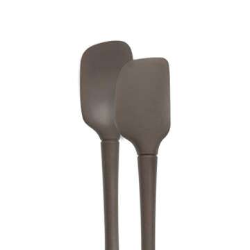 Tovolo Flex-Core Mini Kitchen Utensil Set of 2, Heat-Resistant & BPA-Free Silicone Spatula & Spoonula, Cast Iron & Non-Stick Cookware, Dishwasher-Safe, Charcoal