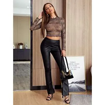 Trendy Floerns Mesh Sheer Crop Top for Women