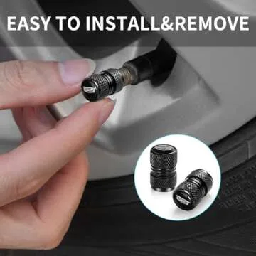Durable Aluminum Tire Valve Stem Cap Cover for Cadillac - 4 Pack