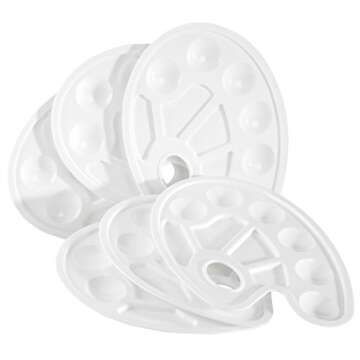 Artlicious Paint Palette - Plastic Paint Tray Palettes for Acrylic, Oil, or Watercolor Painting - Thumb Holder Trays for Artist Mixing Wet Color - Size for Kids & Adults, Craft Supplies﻿