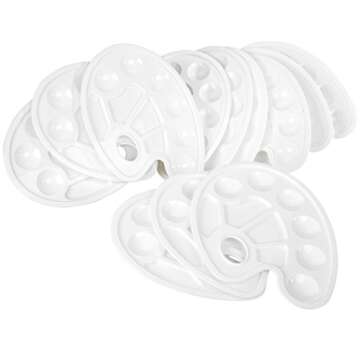 Artlicious Paint Palette - Plastic Paint Tray Palettes for Acrylic, Oil, or Watercolor Painting - Thumb Holder Trays for Artist Mixing Wet Color - Size for Kids & Adults, Craft Supplies﻿