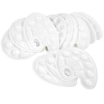 Artlicious Paint Palette - Plastic Paint Tray Palettes for Acrylic, Oil, or Watercolor Painting - Thumb Holder Trays for Artist Mixing Wet Color - Size for Kids & Adults, Craft Supplies﻿