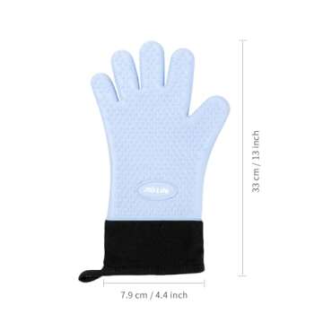 PYD Life Blue Silicone & Cotton Sublimation Gloves - 2 Pairs for Heat Press