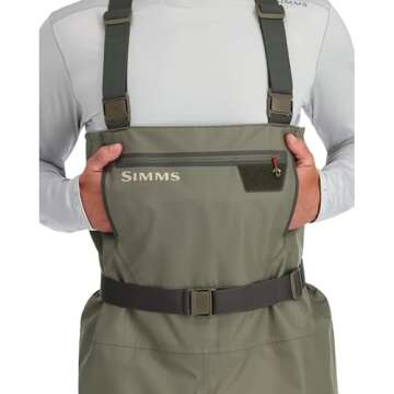 Simms Men's Tributary Stockingfoot Chest-High Fishing Waders - Durable, Breathable, Waterproof Fly Fishing Waders for Men, Basalt, (Large 9-11 Foot)