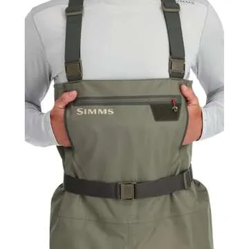 Simms Men's Tributary Stockingfoot Chest-High Fishing Waders - Durable, Breathable, Waterproof Fly Fishing Waders for Men, Basalt, (Large 9-11 Foot)