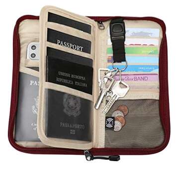 ZOPPEN Rfid Passport Holder Travel Wallet Family Documents Organizer Travel Accessories for 6 Passpo...