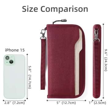 ZOPPEN Rfid Passport Holder Travel Wallet Family Documents Organizer Travel Accessories for 6 Passport, #04 Burgundy