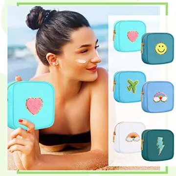 Zubebe Stylish Preppy Makeup Bags - 6 Pcs Set