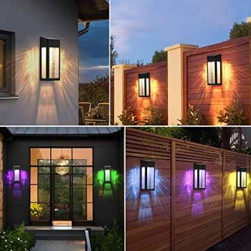 ARMXY Solar Outdoor Lights, Metal Seeded Glass Solar Fence Lights, Auto On/Off Waterproof Solar Wall...