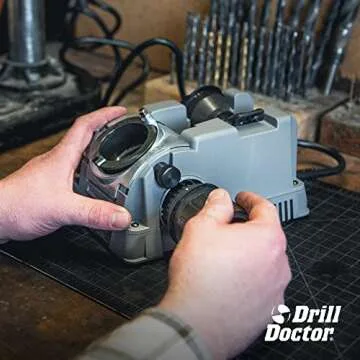 Drill Doctor DD500X Twist Drill Bit Sharpener - 3/32" to 1/2" - Electric Sharpener - High Speed & Portable - For Steel, Masonry, Carbide & Tin-Coated Drill Bits - Adjustable 118° or 135° Angle