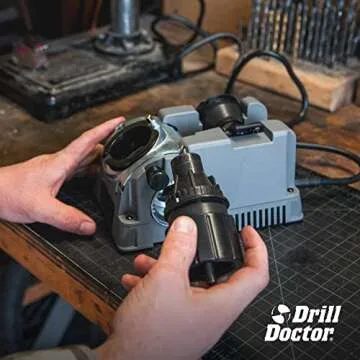 Drill Doctor DD500X Twist Drill Bit Sharpener - 3/32" to 1/2" - Electric Sharpener - High Speed & Portable - For Steel, Masonry, Carbide & Tin-Coated Drill Bits - Adjustable 118° or 135° Angle