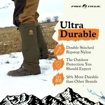 Pike Trail Adjustable Leg Gaiters - Lightweight Waterproof Gear