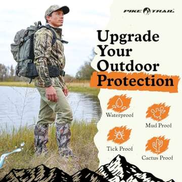 Pike Trail Adjustable Leg Gaiters - Lightweight Waterproof Gear