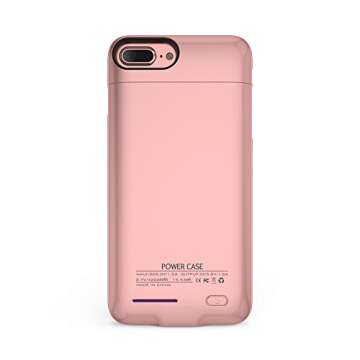 BIGFOX for iPhone 7 Plus Battery Case,for iPhone 8 Plus/7 Plus Charger Case 4200mAh Magnetic Battery Cases Slim Rechargeable External Battery Pack for iPhone 8 Plus/7 Plus/6S Plus/6 Plus (Rose Gold)