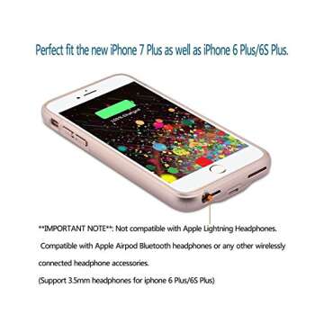 BIGFOX for iPhone 7 Plus Battery Case,for iPhone 8 Plus/7 Plus Charger Case 4200mAh Magnetic Battery Cases Slim Rechargeable External Battery Pack for iPhone 8 Plus/7 Plus/6S Plus/6 Plus (Rose Gold)