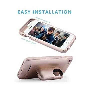 BIGFOX for iPhone 7 Plus Battery Case,for iPhone 8 Plus/7 Plus Charger Case 4200mAh Magnetic Battery Cases Slim Rechargeable External Battery Pack for iPhone 8 Plus/7 Plus/6S Plus/6 Plus (Rose Gold)